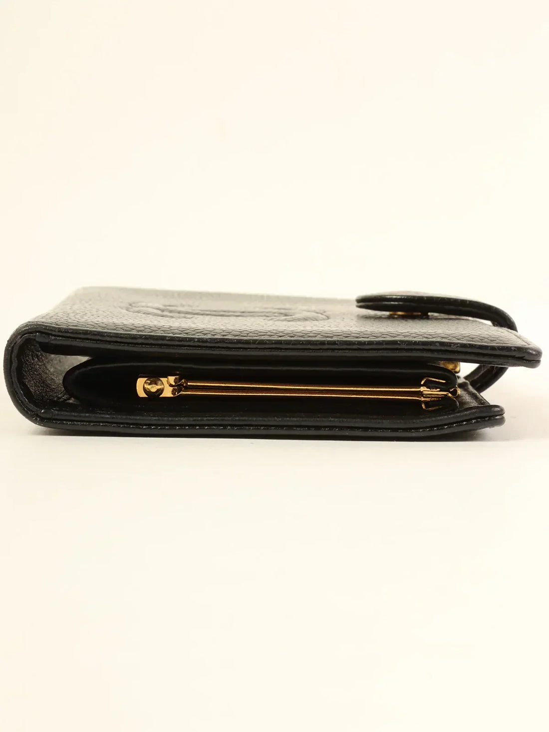 Top Quality Chanel Around 2001 Made Caviar Skin Cc Mark Stitch Long Wallet Black