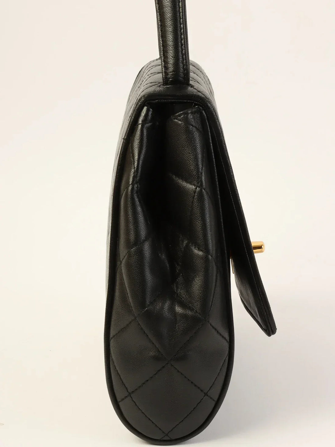 Top Quality Chanel Around 1995 Made Turn-Lock Top Handle Bag Black