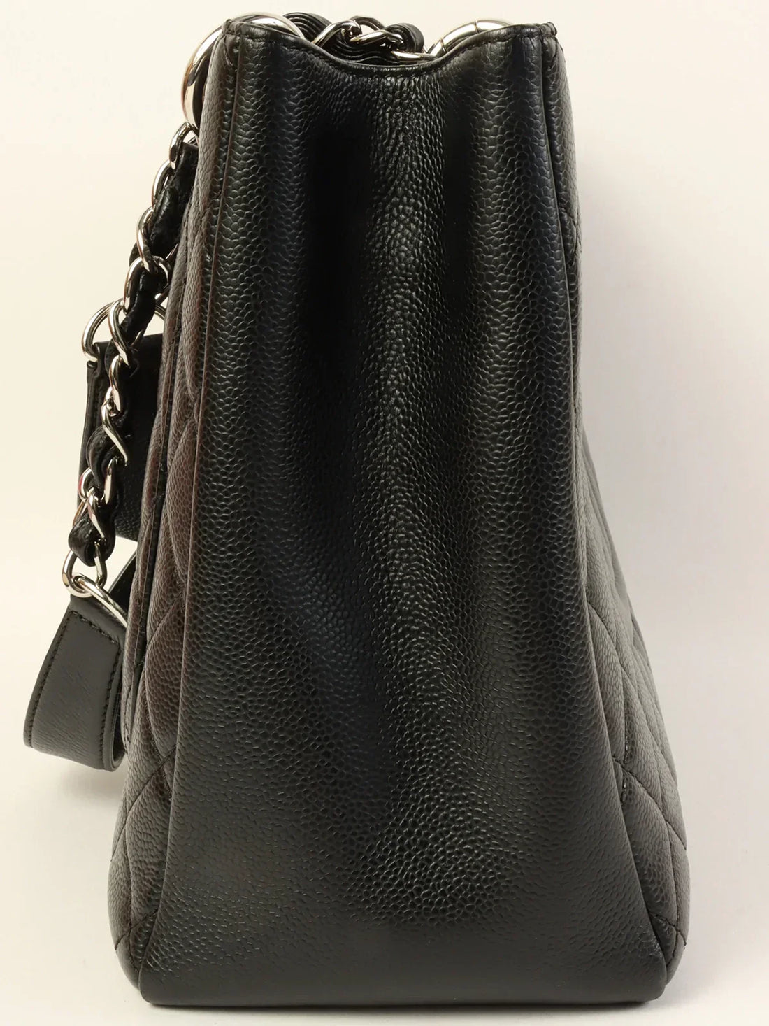Top Quality Chanel Around 2014 Made Caviar Skin Cc Mark Stitch Chain Tote Bag Black