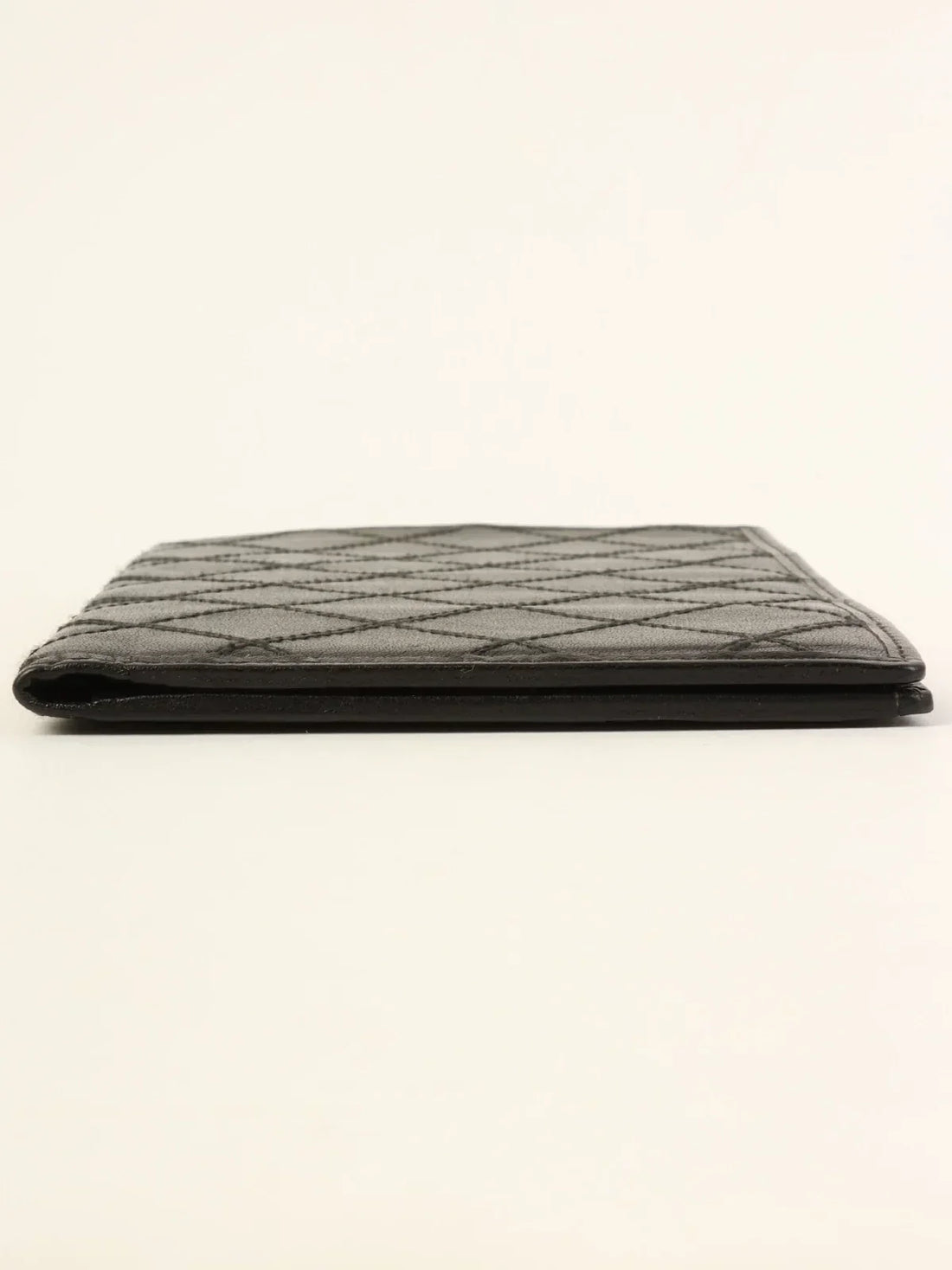 Top Quality Chanel Around 1990 Made Bicolore Stitch Long Wallet Black