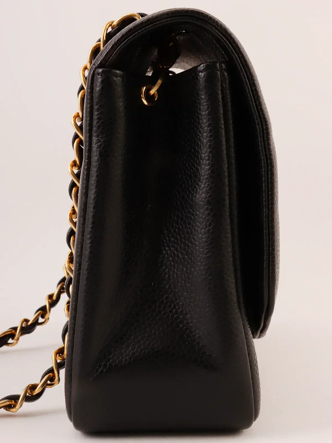 Top Quality Chanel Around 1995 Made Caviar Skin Diana New Chain Bag 25Cm Black