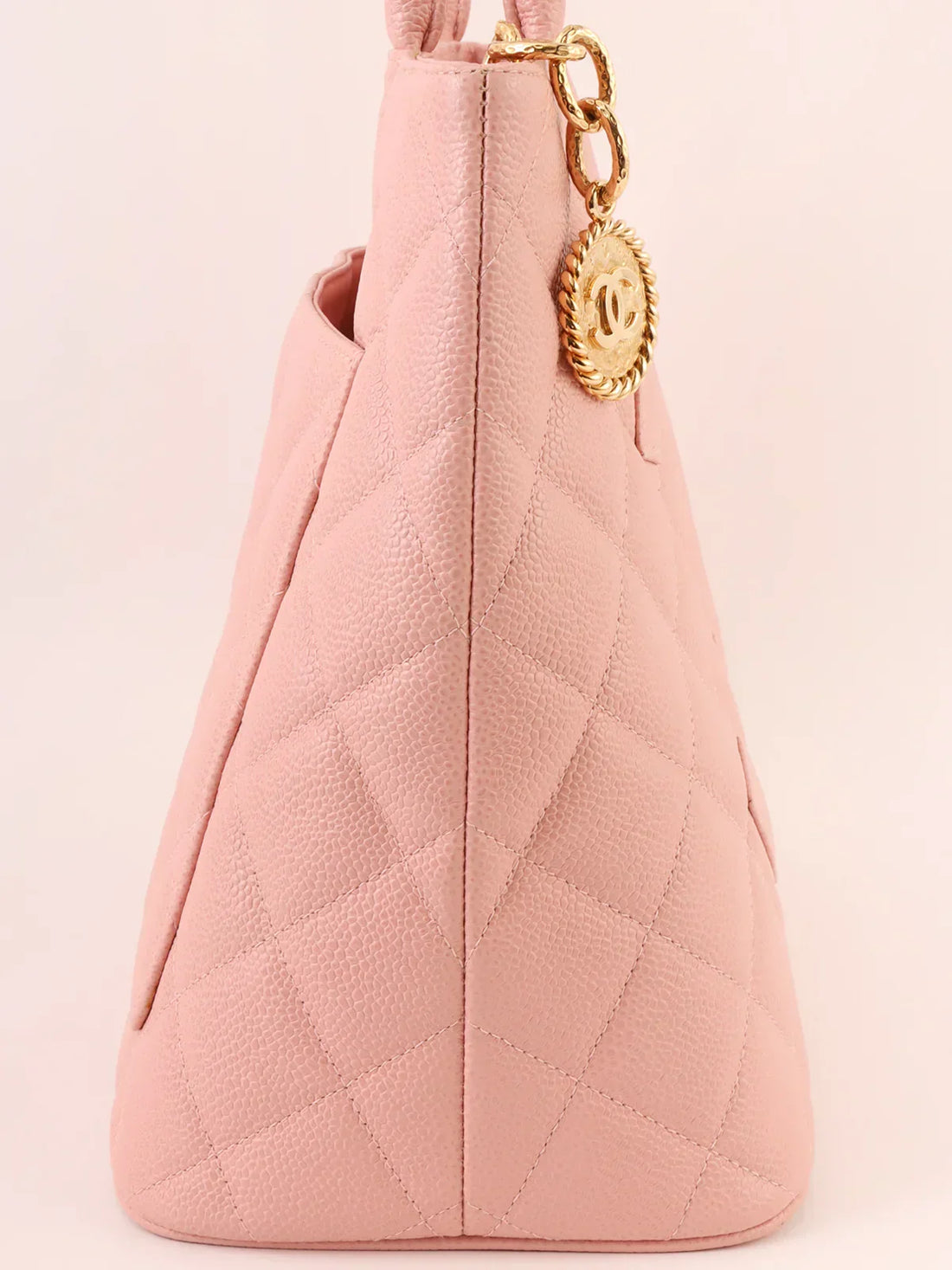 Top Quality Chanel Around 2003 Made Caviar Skin Cc Mark Stitch Revival Tote Bag Pink
