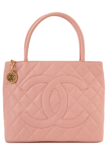 Top Quality Chanel Around 2003 Made Caviar Skin Cc Mark Stitch Revival Tote Bag Pink
