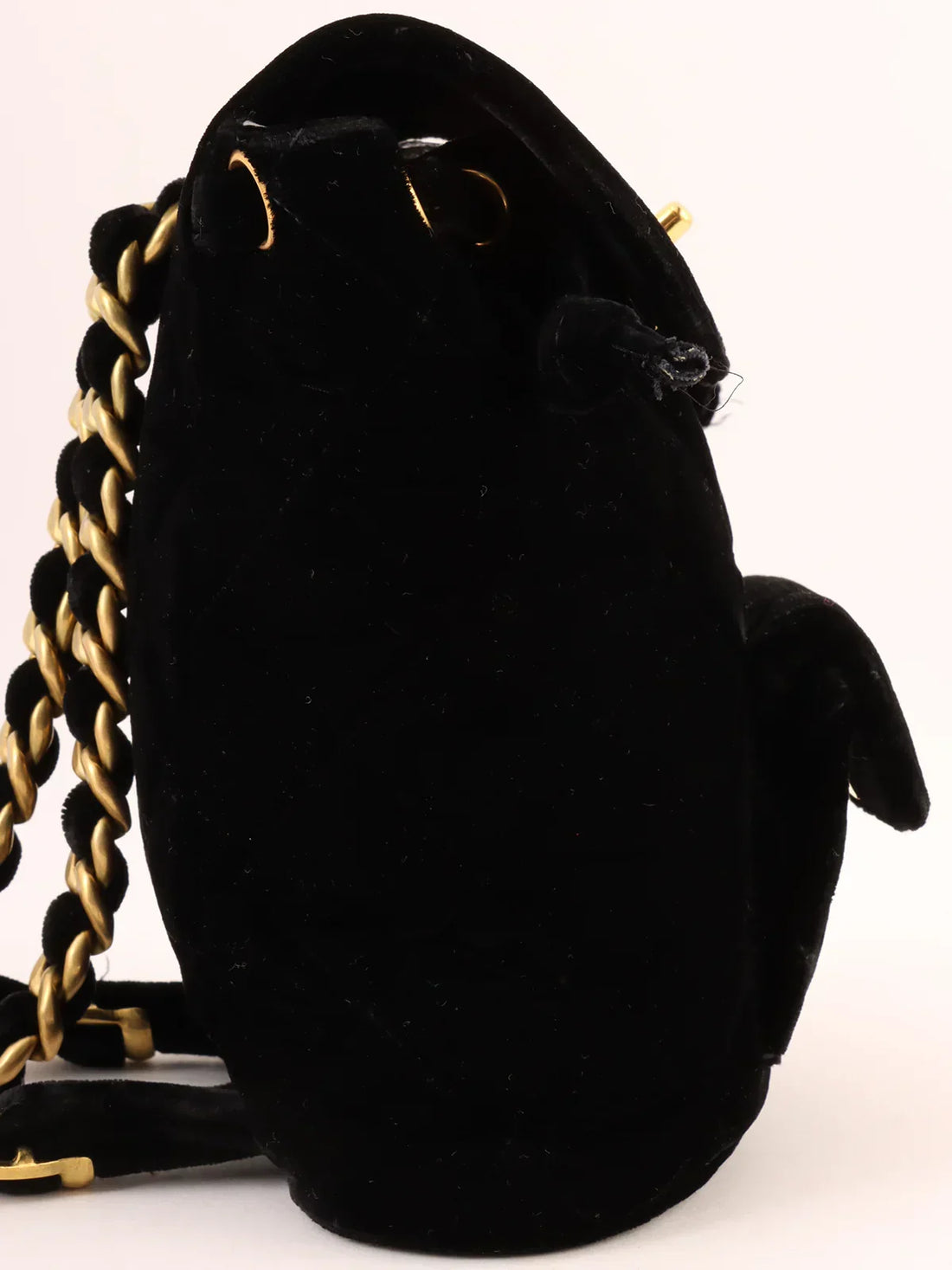 Top Quality Chanel Around 1995 Made Velvet Double Turn-Lock Backpack Mini Black