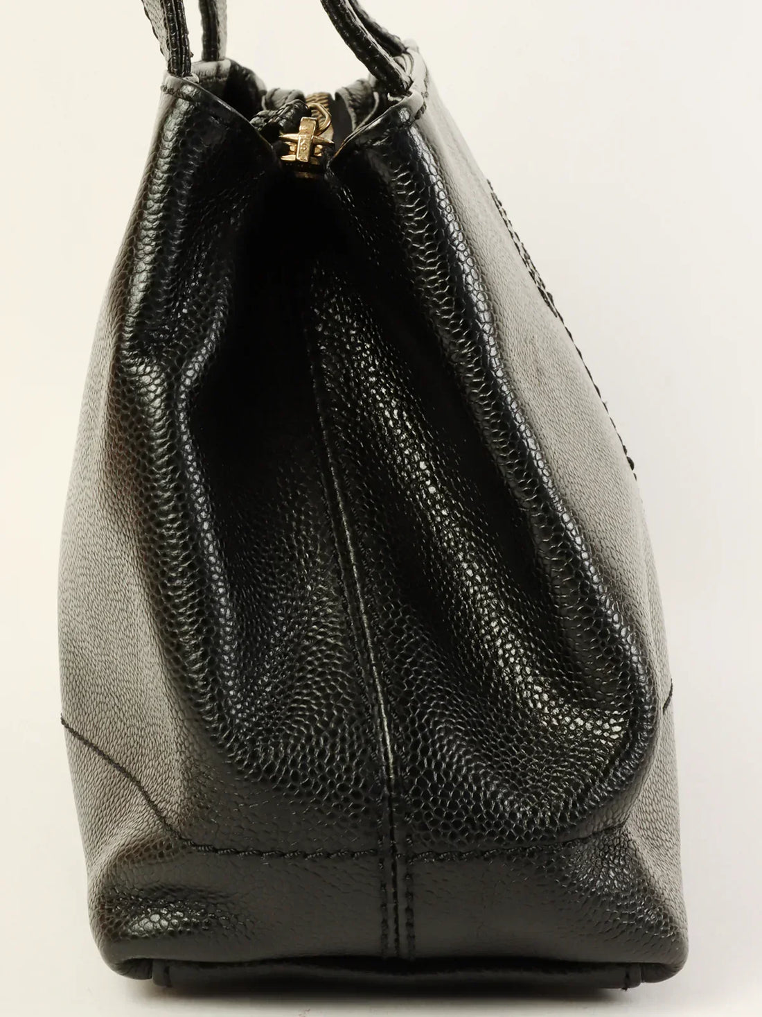 Top Quality Chanel Around 2001 Made Caviar Skin Cc Mark Stitch Shoulder Bag Black