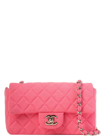 Top Quality Chanel Around 2014 Made Cotton Turn-Lock Shoulder Bag Pink