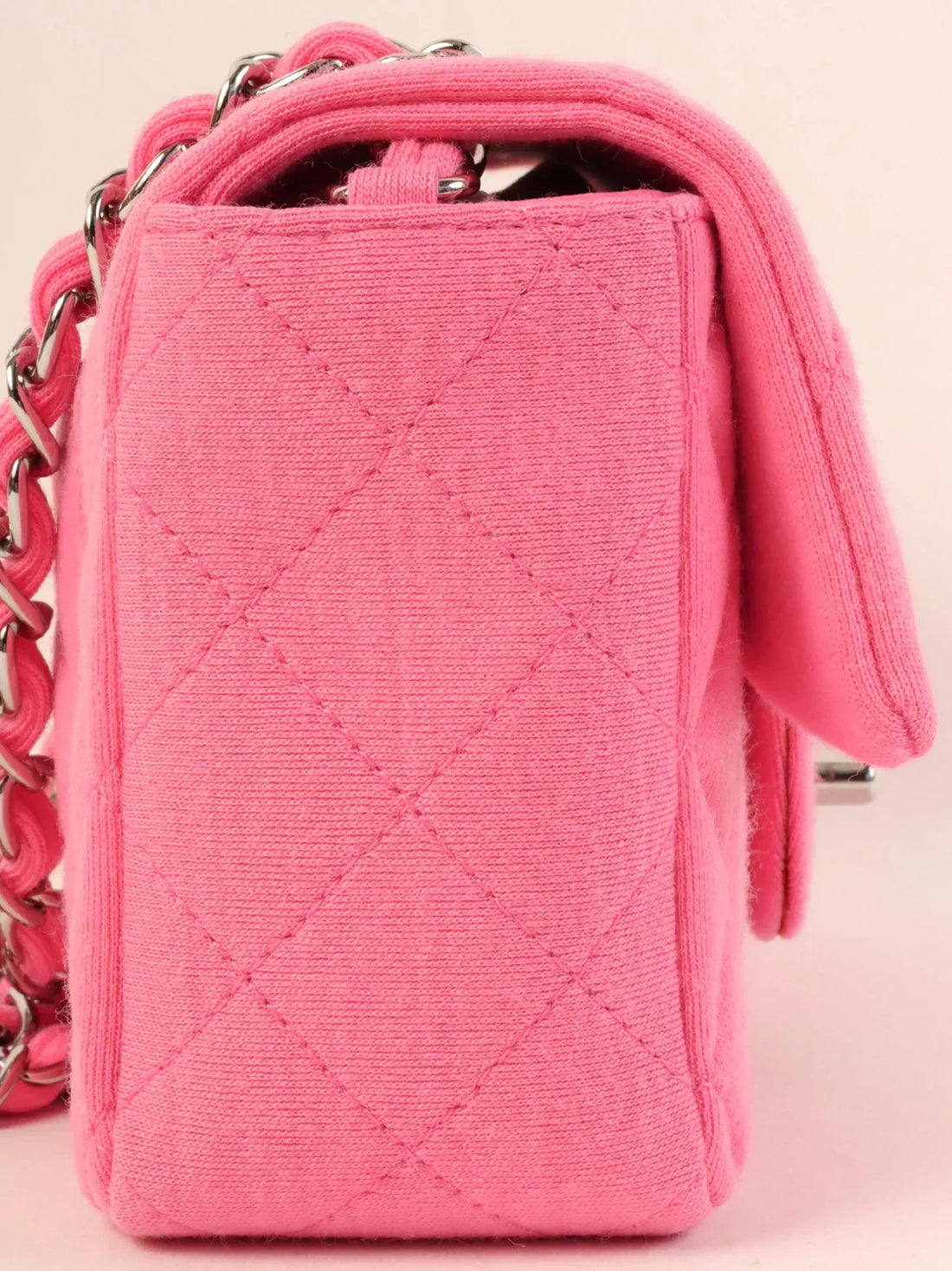 Top Quality Chanel Around 2014 Made Cotton Turn-Lock Shoulder Bag Pink