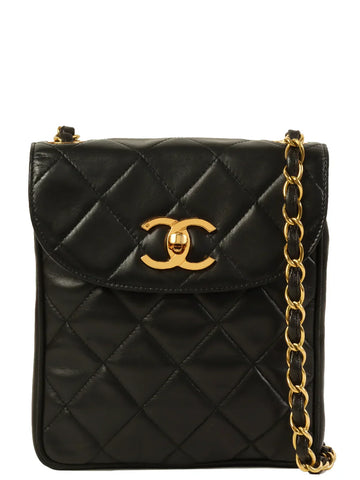 Top Quality Chanel Around 1995 Made Cc Mark Turn-Lock Shoulder Bag Black