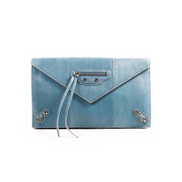 Balenciaga Snake Skin Envelope Clutch