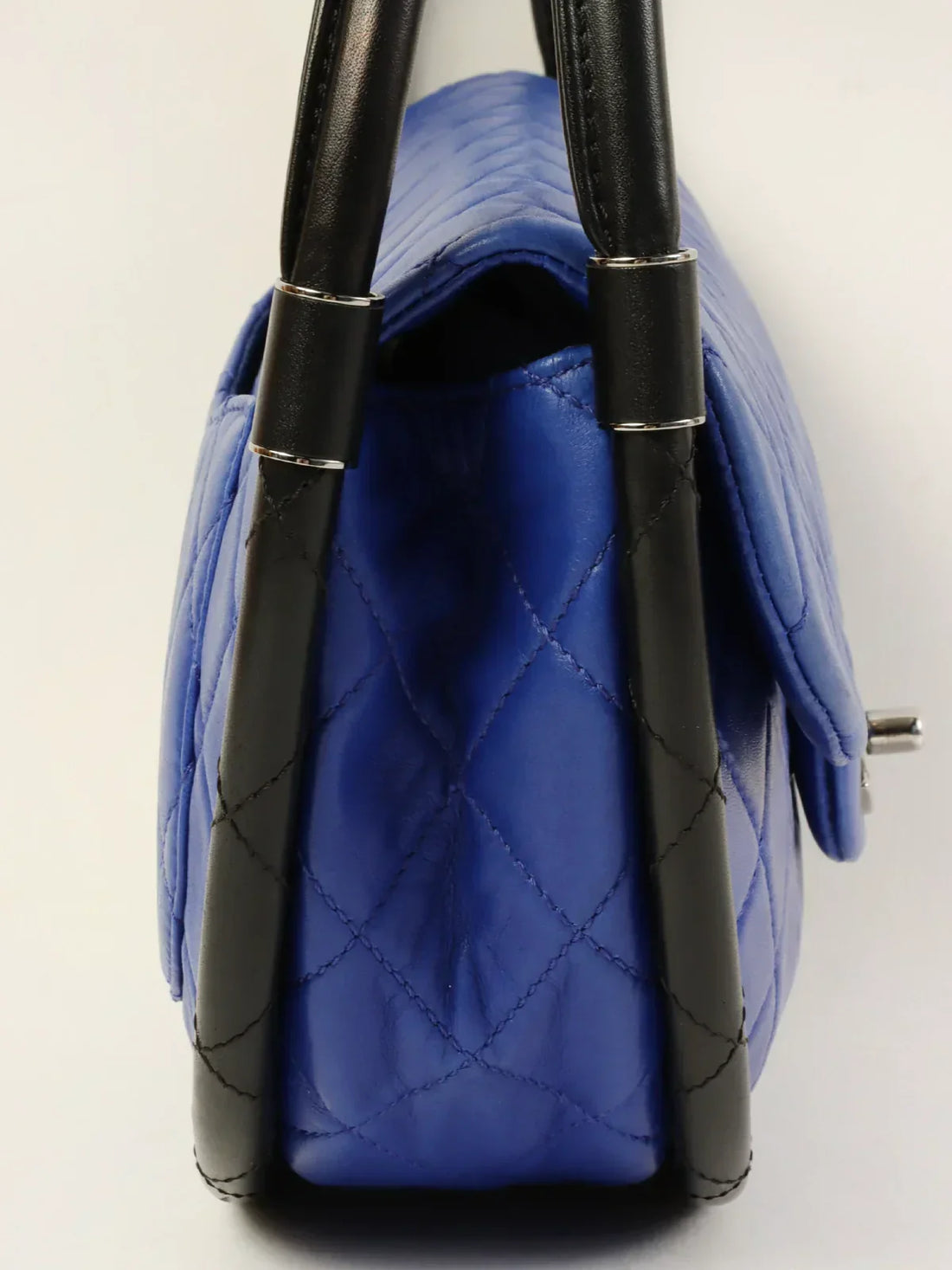Top Quality Chanel Around 2014 Made Hula Hoop Top Handle Bag Blue/Black