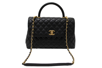 Top Quality Chanel Black Quilted Caviar Leather Maxi Flap Bag with Top Handle Bag
