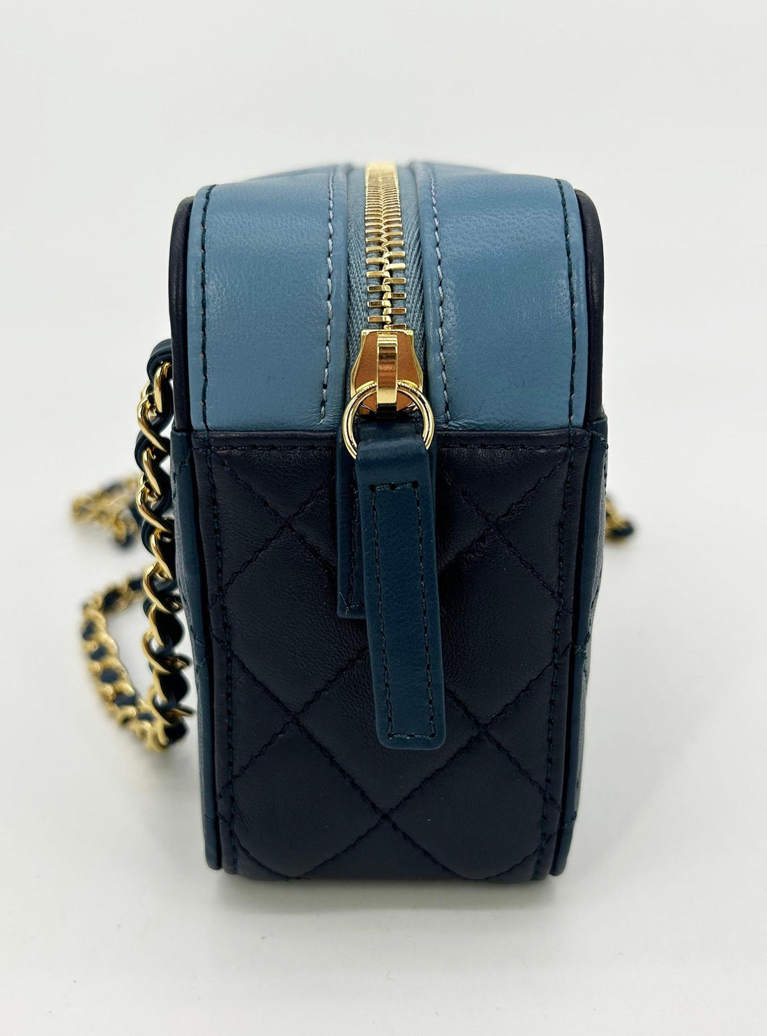 Top Quality Chanel Blue Color Block Camera Case NWT