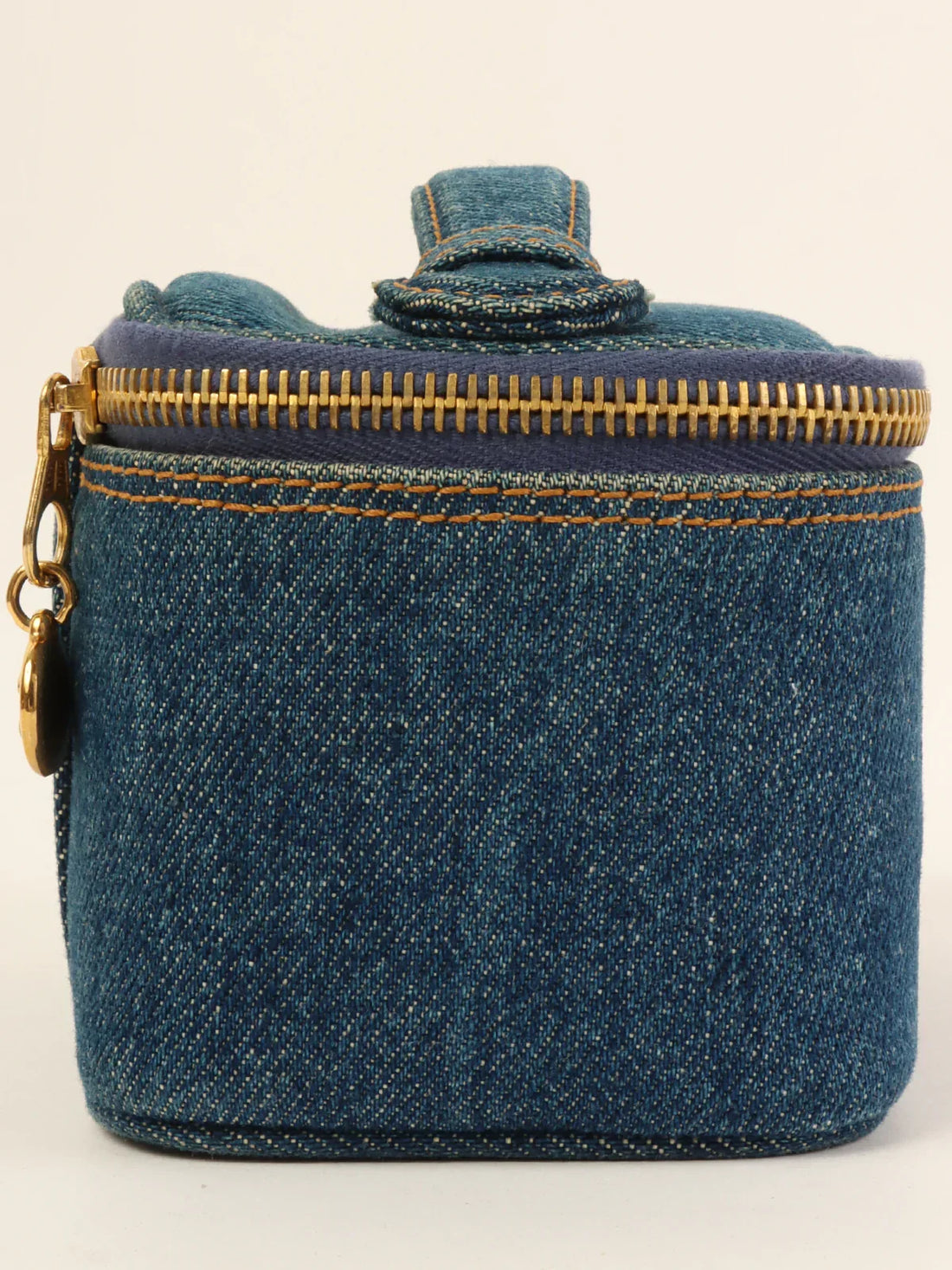 Top Quality Chanel Around 1997 Made Denim Cc Mark Stitch Vanity Indigo