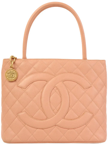 Top Quality Chanel Around 2000 Made Caviar Skin Cc Mark Stitch Revival Tote Bag Pink