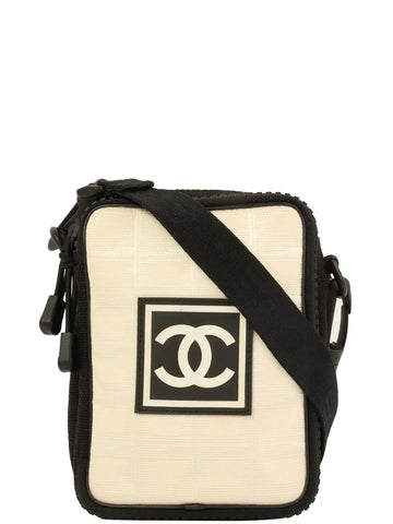Top Quality Chanel Around 2003 Made Sport Line Cc Mark Shoulder Bag Black/White