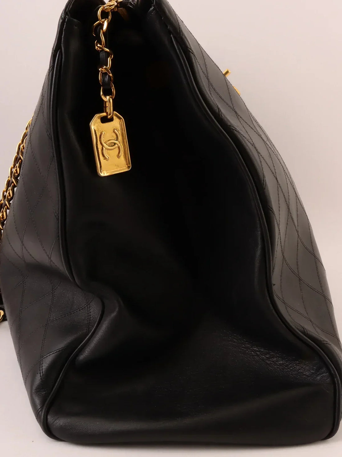 Top Quality Chanel Around 1995 Made Bicolore Stitch Supermodel Black