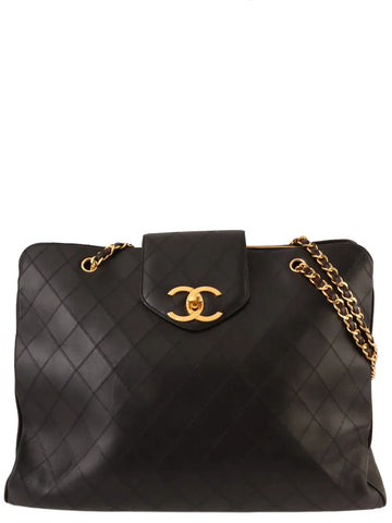 Top Quality Chanel Around 1995 Made Bicolore Stitch Supermodel Black