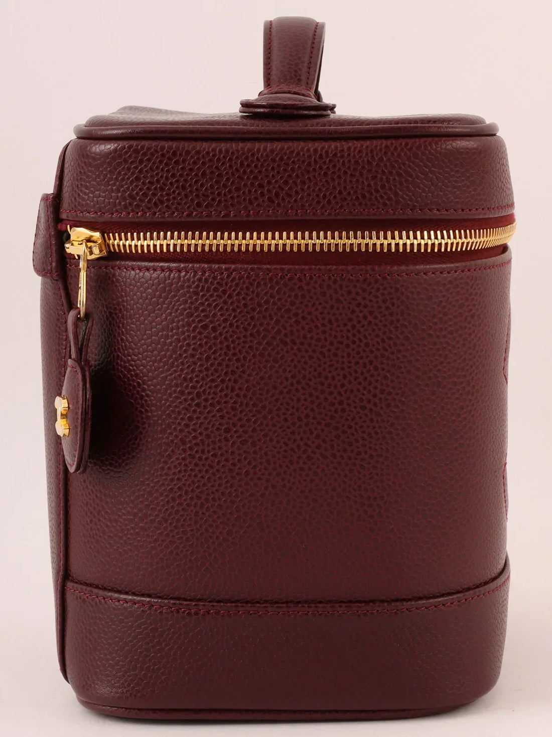 Top Quality Chanel Around 1997 Made Caviar Skin Cc Mark Stitch Vanity Bordeaux