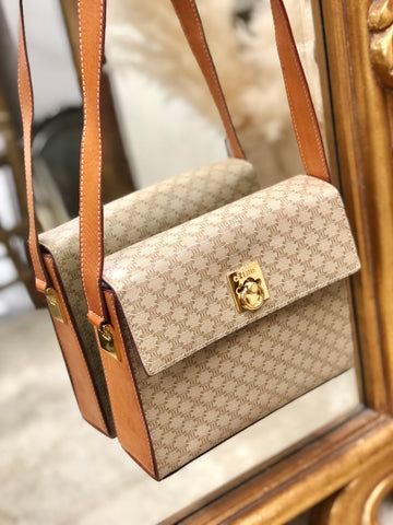 CELINE Macadam Gancini Box Shoulder bag Beige New 1:1 Old CELINE nk8rzw