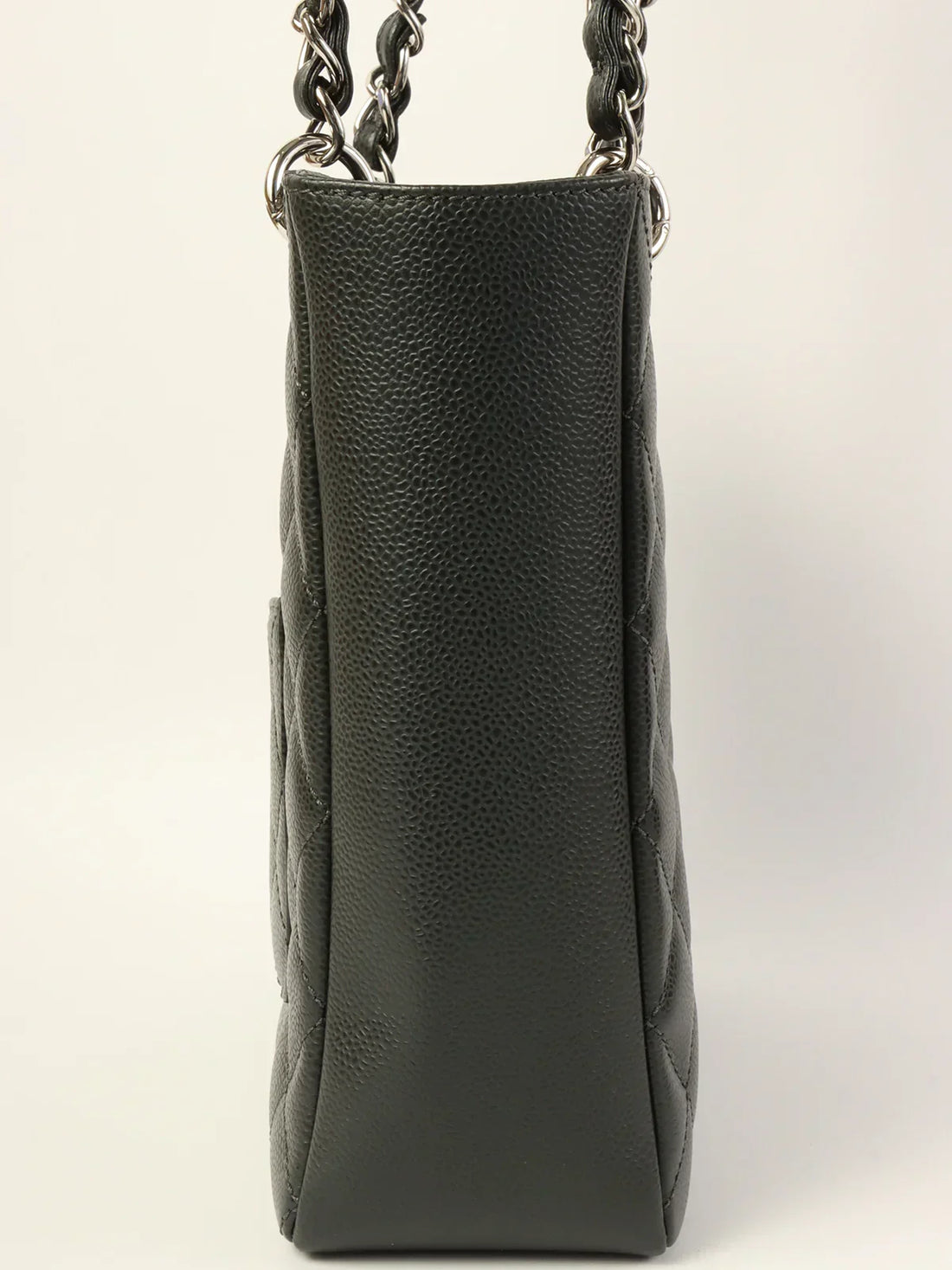 Top Quality Chanel Around 2014 Made Caviar Skin Cc Mark Stitch Chain Tote Bag Charcoal Grey