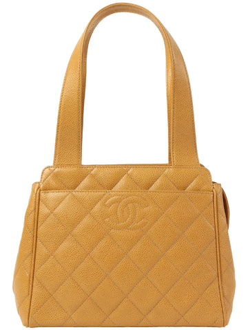 Top Quality Chanel Around 1997 Made Cc Mark Stitch Top Handle Bag Beige