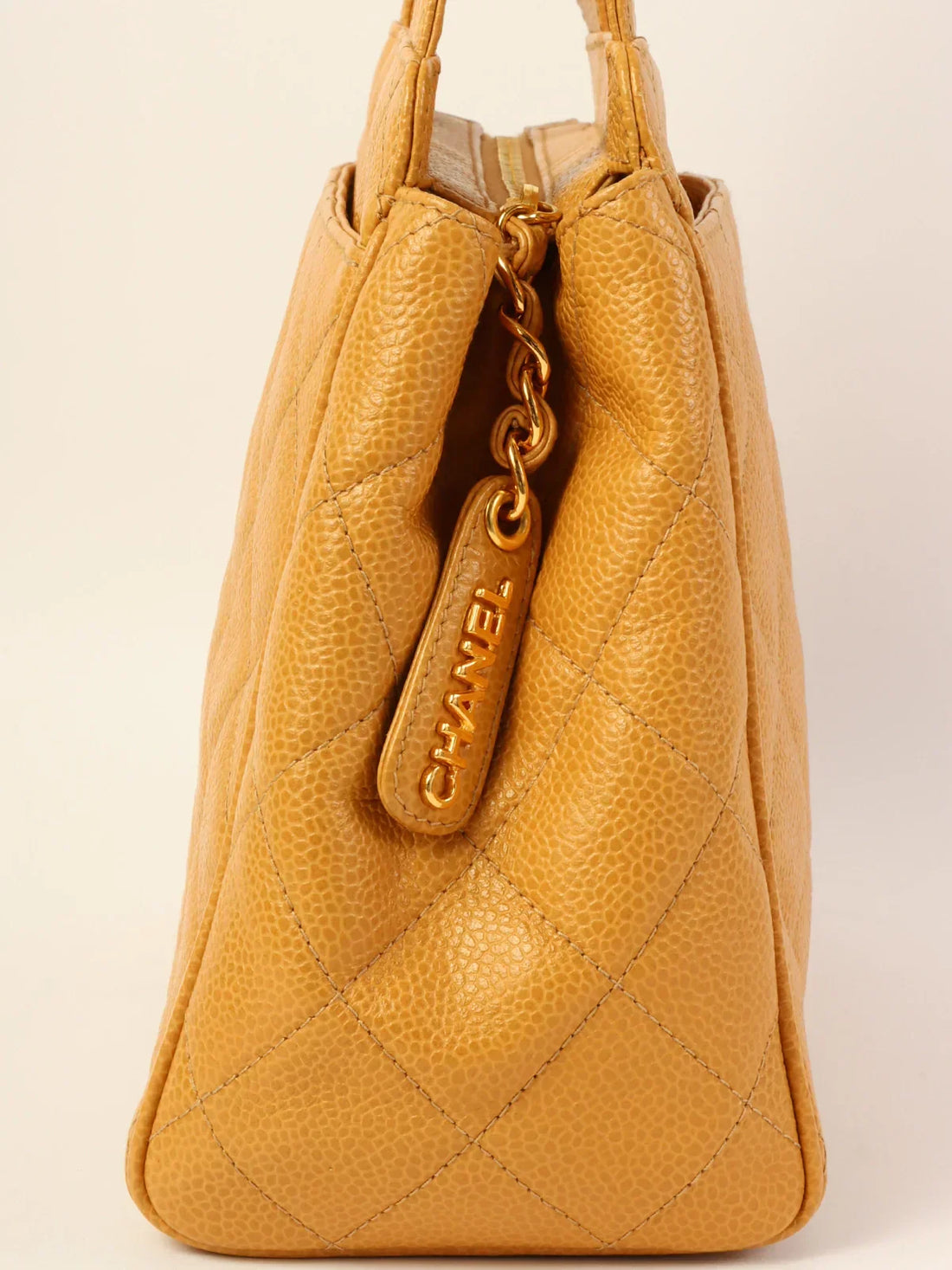 Top Quality Chanel Around 1997 Made Cc Mark Stitch Top Handle Bag Beige