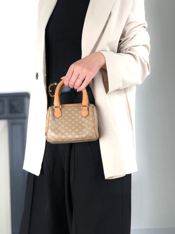 CELINE Macadam Two-way Small Handbag Shoulder bag Beige New 1:1 ecy7xt