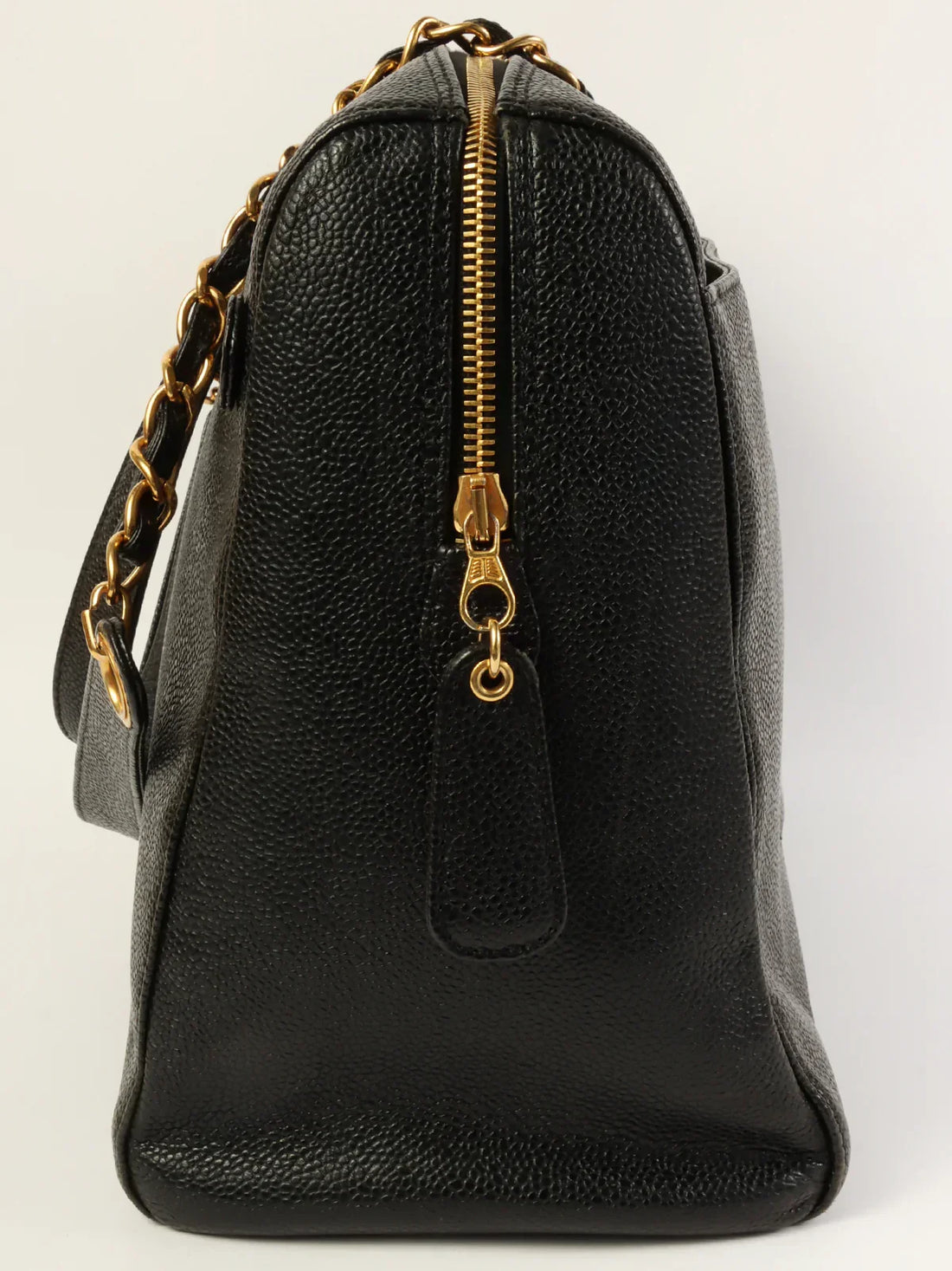 Top Quality Chanel Around 1998 Made Caviar Skin Cc Mark Stitch Chain Tote Bag Black