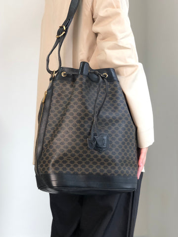 CELINE  Drawstring Shoulder bag Black New 1:1 x5e8fx