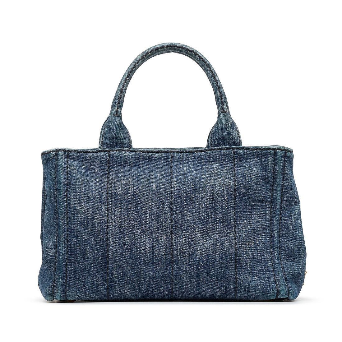 Prada Canapa Logo Denim Satchel