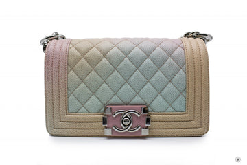 Top Quality Chanel Limited Edition Rainbow Small Boy Bag Rainbow Caviar Shoulder Bags Shw