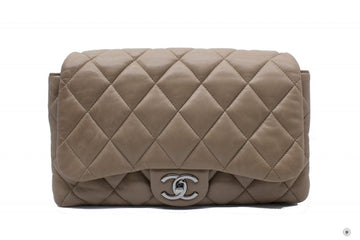 Top Quality Chanel A48634 Y04639 Quilted Flap  Taupe / 81344 Lambskin Shoulder Bags Shw