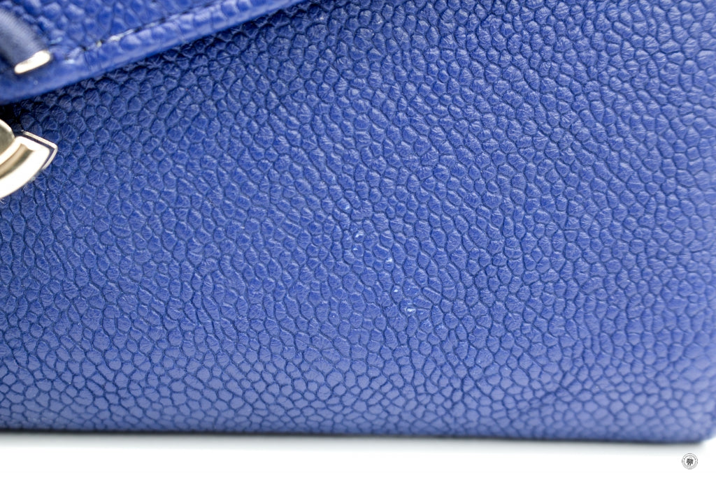 Top Quality Chanel A84409Y61153 CC Logo  Blue Calfskin Long Wallet Ghw