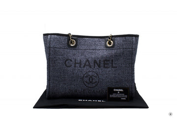Top Quality Chanel A67001 Y84118 Deauville Shopping Tote Black / 94305 Fabric Tote Bag Pbhw