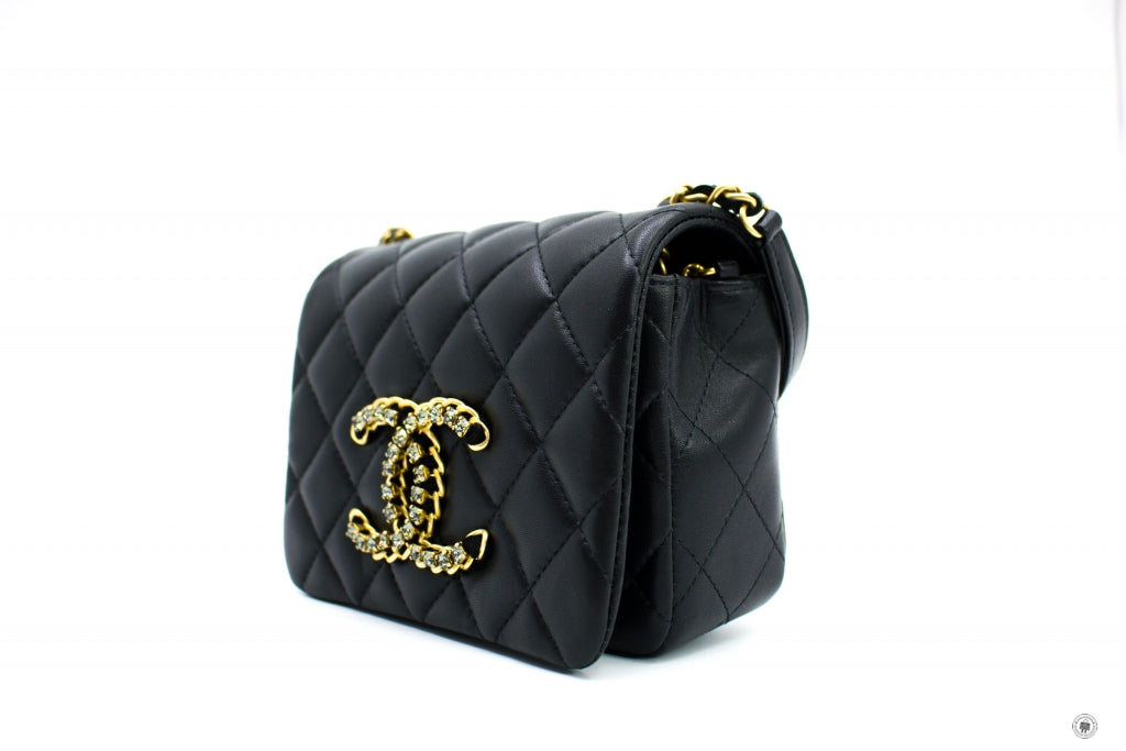Top Quality Chanel AS2599B05828 Mini Flap Bag Black / 94305 Lambskin Shoulder Bags Gbhw