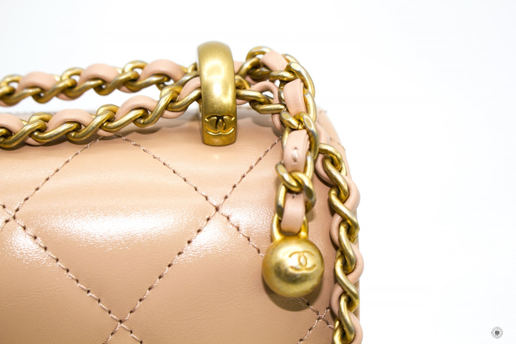 Top Quality Chanel AS2649B05973 Small Flap Bag Beige / NC632 Calfskin Shoulder Bags Gbhw