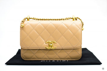 Top Quality Chanel AS2649B05973 Small Flap Bag Beige / NC632 Calfskin Shoulder Bags Gbhw