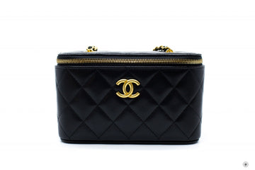 Top Quality Chanel AP2550B07242 Vanity With Gold And Silver Chain Black / 94305 Lambskin Shoulder Bags Shw