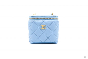 Top Quality Chanel AP1447B08034 Small Vanity With Chain Crush Light Blue / NH626 Lambskin Shoulder Bags Gbhw
