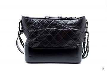 Top Quality Chanel A93824 B01935 Gabrielle Hobo Medium SO Black  Black / 94305  Lambskin Shoulder Bags Bkhw
