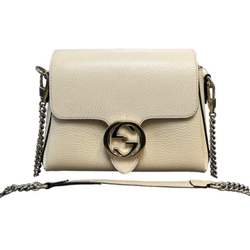 Gucci Dollar Interlocking Small Crossbody Calfskin Off White GHW