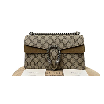 Gucci Dionysus Crystal Small GG Supreme Monogram Beige Taupe RHW