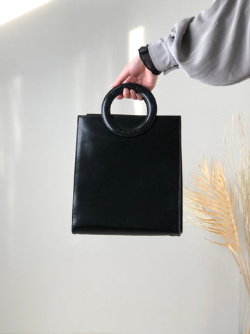 CELINE Circle Logo Handbag Black New 1:1 dgpp8w