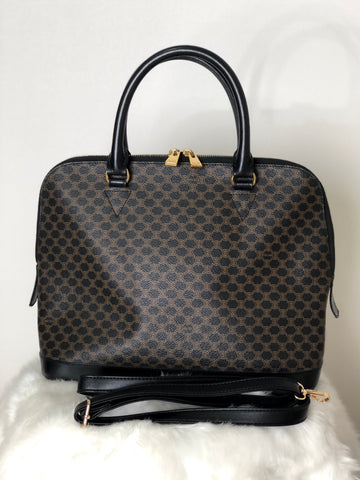 CELINE Macadam Bugatti Leather Two-way Handbag Shoulder bag Black New 1:1 2wzg33