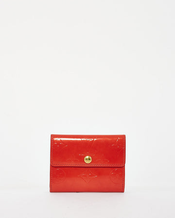 Louis Vuitton Rouge Grenadine Monogram Vernis Ludlow Card Case Wallet