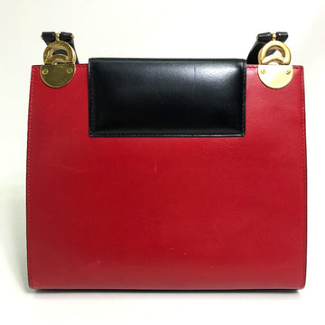 CELINE Shoulder Bag bag one belt New 1:1 Bicolor LogoMetal leather Red / black Women New 1:1