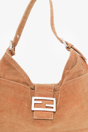 Fendi Brown Corduroy Mamma Baguette Bag