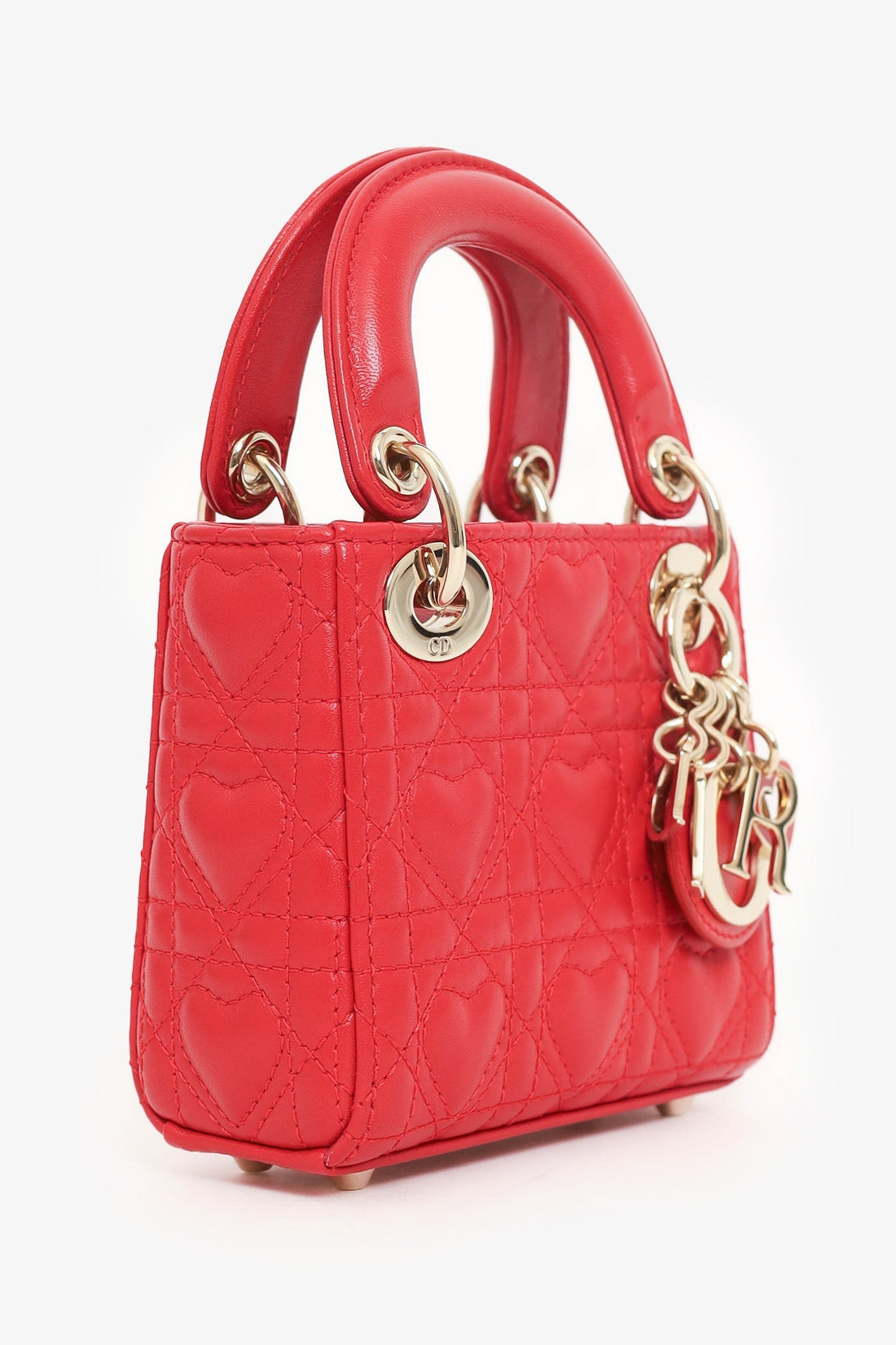 Christian Dior 2021 Red Leather Micro Lady Dior