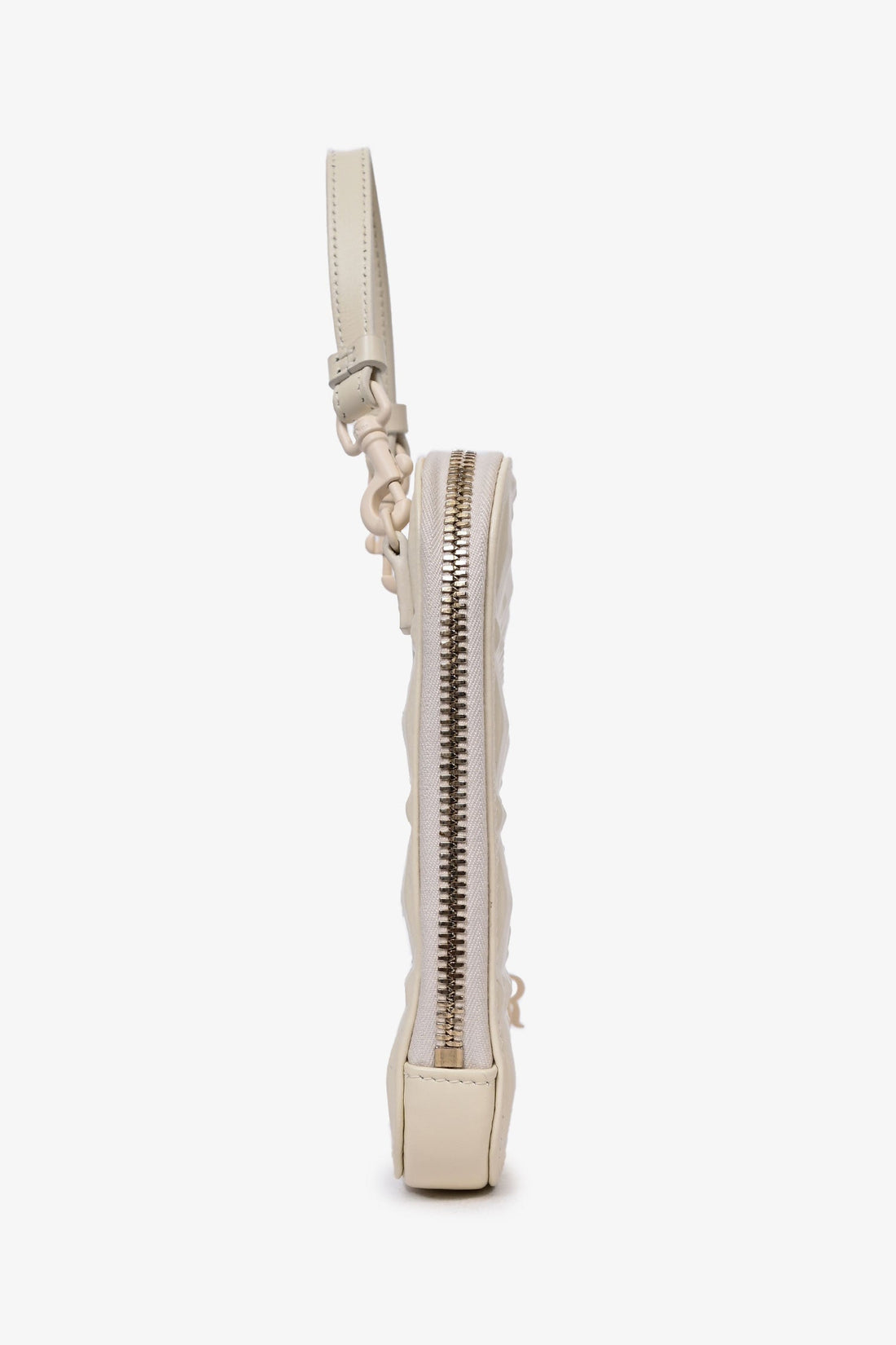 Christian Dior White Cannage Leather 'Lady Dior Call'in Dior' Phone Holder