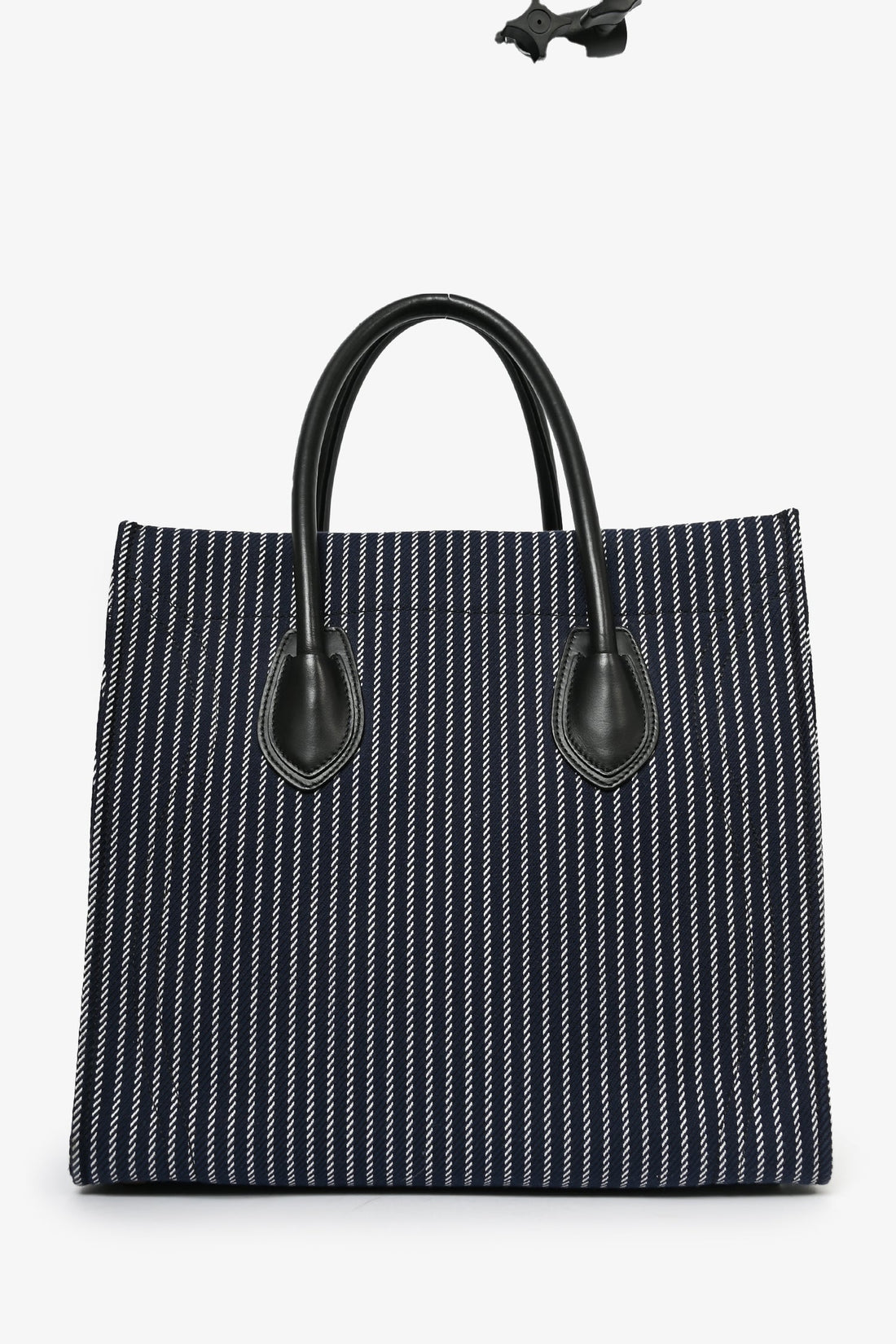Celine 2015 Navy Blue Striped Canvas Phantom Cabas Tote